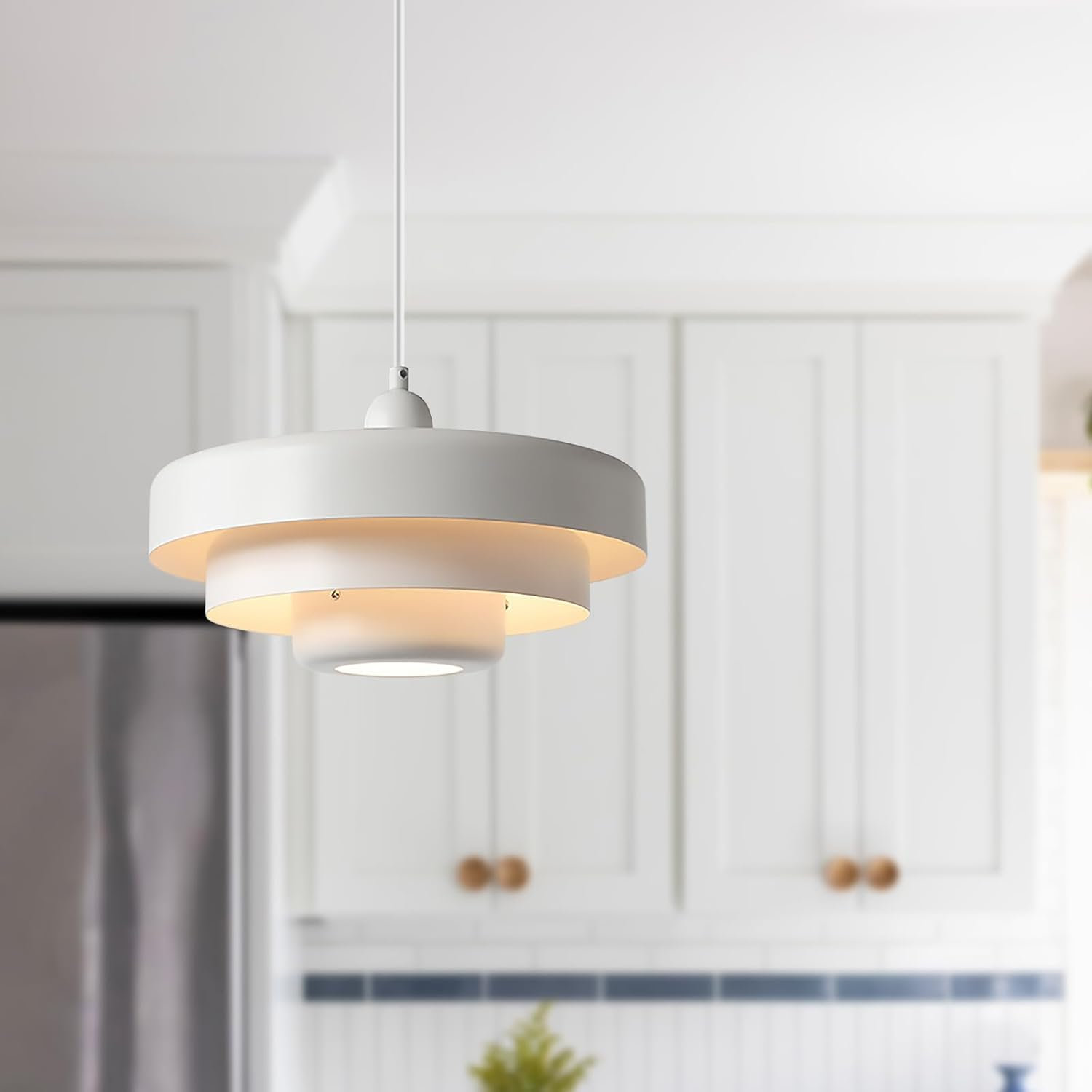 Epone 0 Light Iron Pendant, White