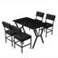 Ensemble de table et chaises de salle à manger extensible (5 pièces), moderne anthracite et noir, table: 43,3 po x 29,1 po x 27,2 po | Panneau de particules 100% mélaminé, épaisseur de 0,7 pouce | Chaises 100% métal, tissu en lin élégant, conception peu encombrante-122495020