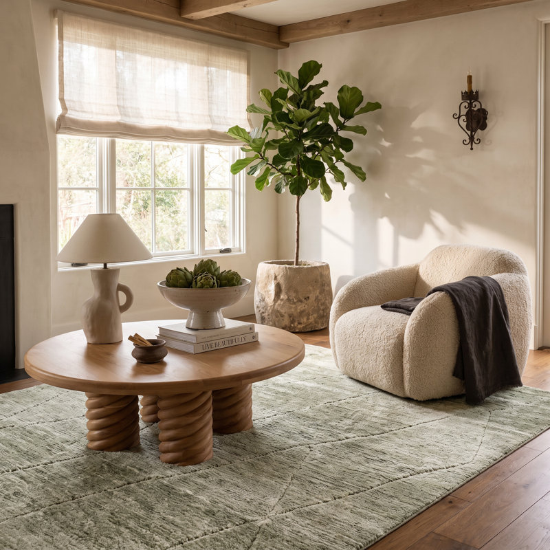 Rug Branch Sovana 8' x 11' (7'10" x 10'10") Olive Green Tonal Solid Indoor Area Rug, Comtemporary, Medium Pile, Stain-Resistant Carpet - Living Room, Bedroom, Dining Room, and Kitchen
