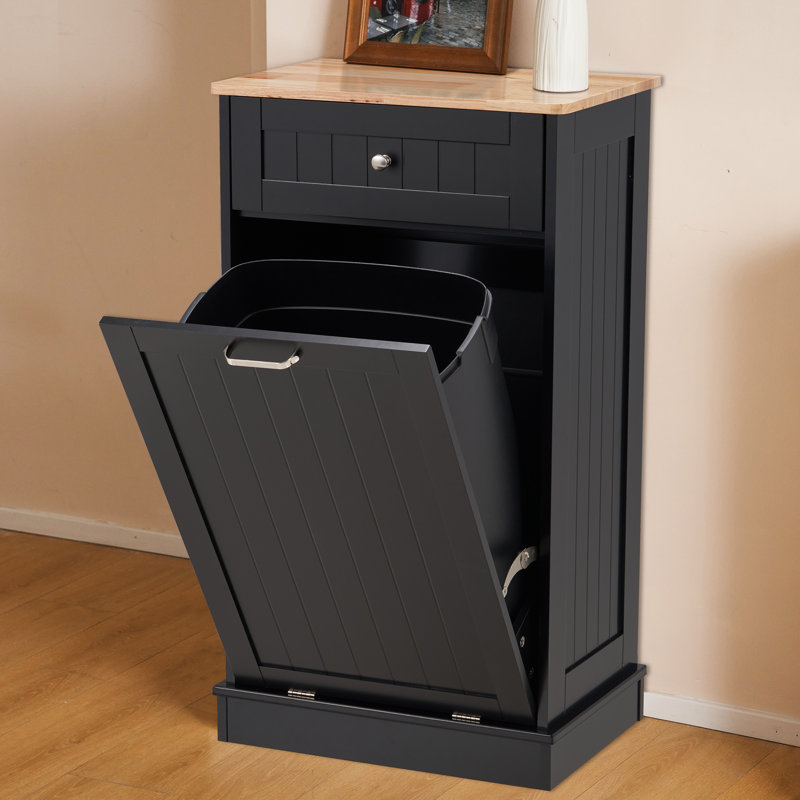 Armoire à ordures inclinable 13 gallons, Noir, noir, noir, noir