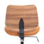 Mid-Century Modern Swivel Office Chair – Faux Leather Seat with Bentwood Back & Base-1286390604