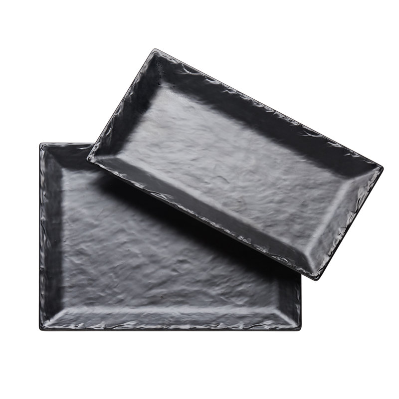 Plateau en fausse ardoise avec rebord surélevé, H 1 po x l 13 po x P 7 po