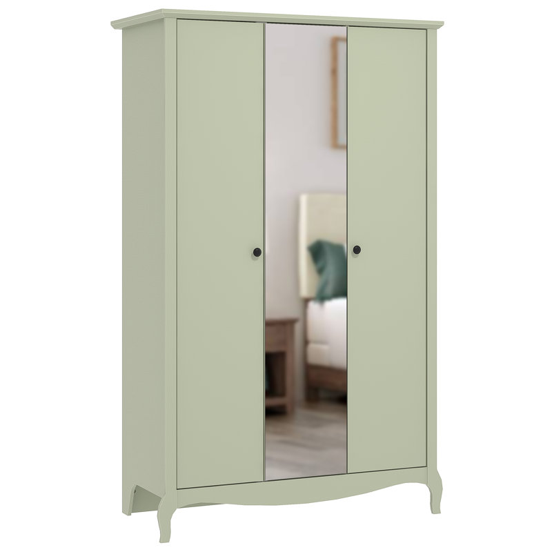 Sterra 3 Door Manufactured Wood Wardrobe, Sage Green