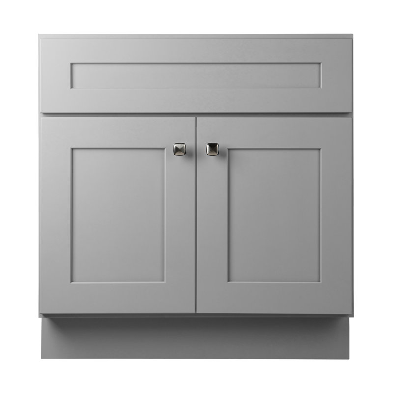 Brookings 30" Gray Solid Wood Bathroom Vanity Cabinet
