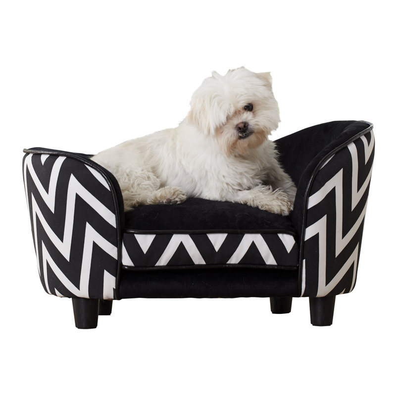 Chevron Orthopedic Polyester Pet Bed, Black