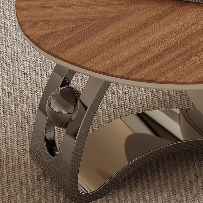 Modern creative oval solid wood coffee table, 17.3" H x 47.2" L x 27.6" W