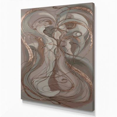 Abstrait art figuratif gris sur toile 96