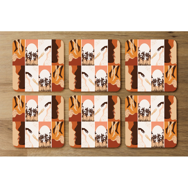 Square 6 Piece Coaster Set