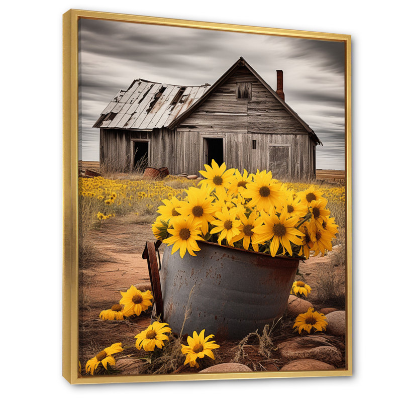 Lesta " Farmhouse Timeless Charm I ", Gold, 40" H x 30" W x 1.5" D