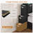 PU Upholstered Bed Frame with  Storage Drawers & RGB Bookcase Headboard,  Charging Station-642687624-616361917