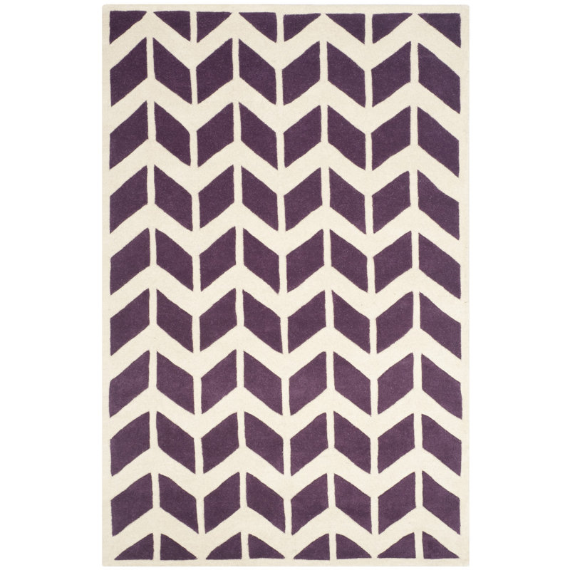 Deedie Hand Tufted Wool Chevron Rug, Rectangle 5' x 8'