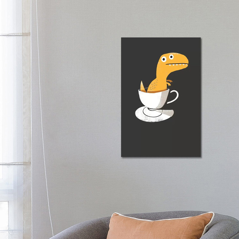 Tea Rex by Michael Buxton - Wrapped Canvas Print, 66.04 cm H x 45.72 cm W x 1.91 cm D