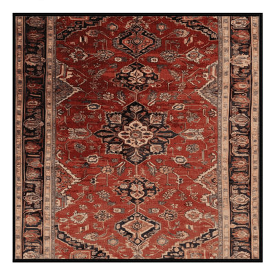 Machine Washable Persian Brown Area Rug
