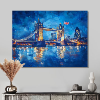 «Moonlight on Tower Bridge Lights In London I - England», art mural