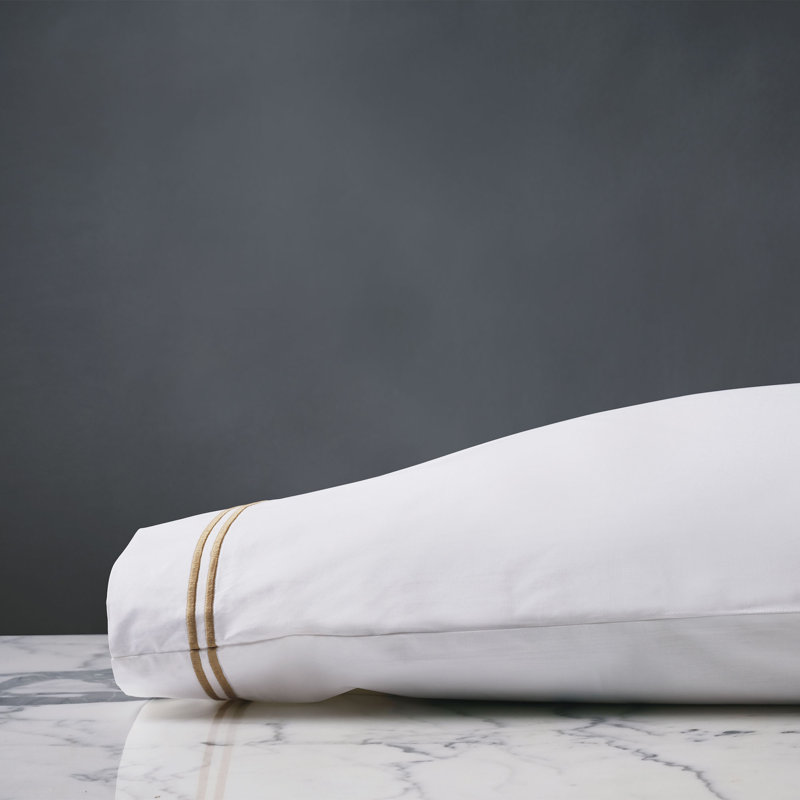 Enzo Egyptian Cotton Percale, Queen Pillowcase, Antique