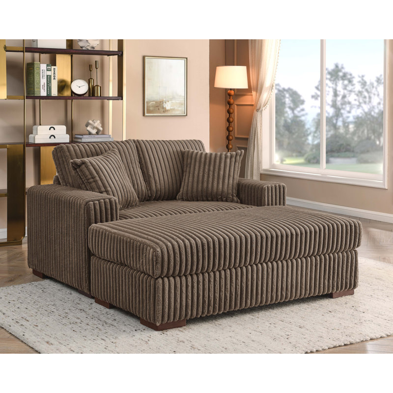 Chaise longue surdimensionnée Corduroy Ridge, Brun