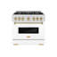 ZLINE Autograph 36" Classic DuraSnow Gas Range w/ Black Door & Bronze Accents-1202382393