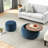 Round Storage Ottoman - 2 In 1 End Table & Footrest-1961049382