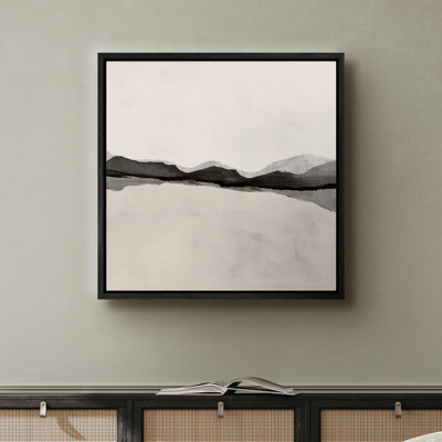 Mountains And Rivers " Black Tan Pastel Grunge Wave Collage Abstract Shapes Modern Art Decoration Nordic Minimal Calm/Zen "