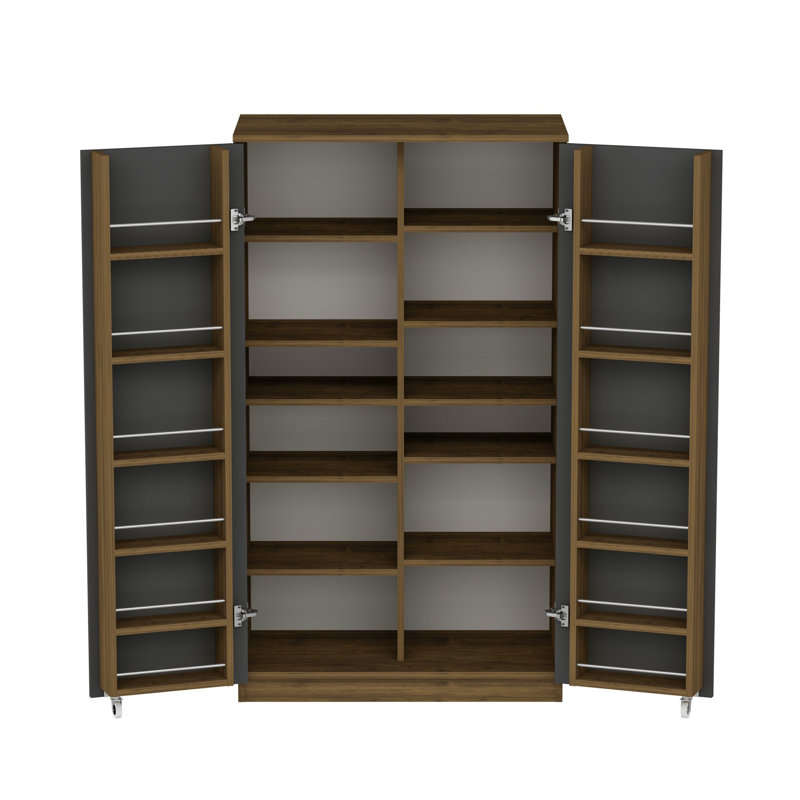 Armoire polyvalente, Noir/brun foncé