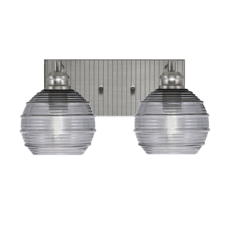 Éclairage pour meuble-lavabo 2 lumières Arona, Gris, Nickel brossé