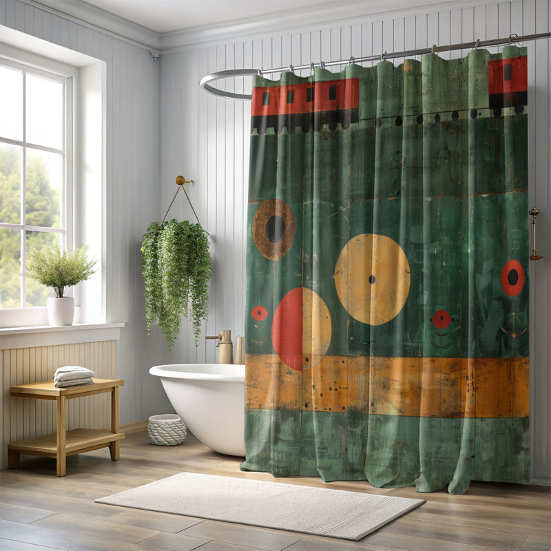 Flash Train - Premium Shower Curtain, 74"H x 71"W