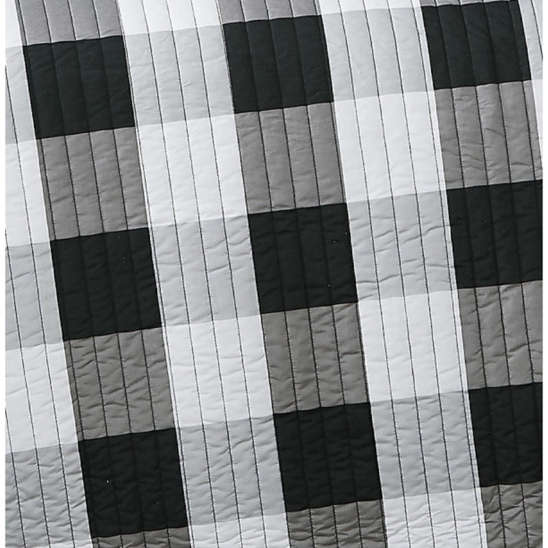 Ensemble de courtepointe en microfibre Buffalo, Courtepointe très grand et 2 très grandes taies, Noir