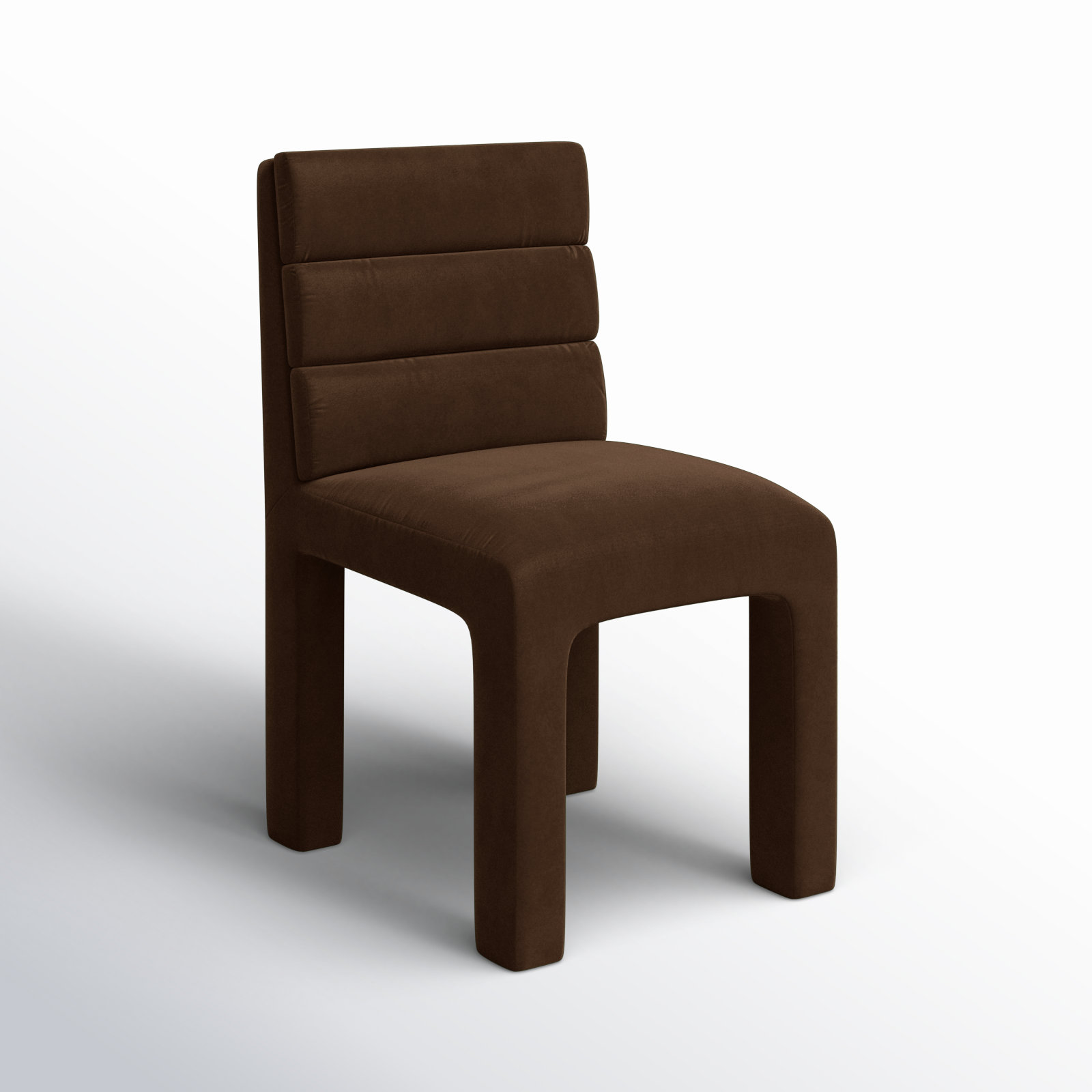 Shepha Tufted Side Chair, Dark Brown Velvet