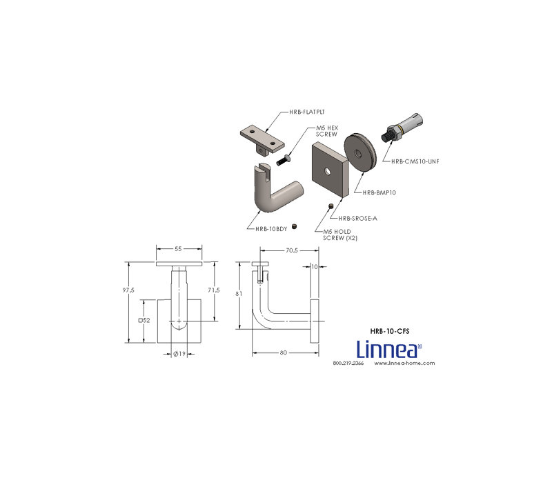 3.838" Handrail Bracket