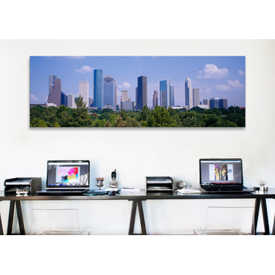 Bâtiments dans une ville, Houston, Texas - reproduction de photo sur toile tendue