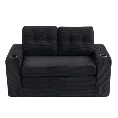 Convertible 2-In-1 Sofa Bed With High-Density Memory Foam, Fold-Out Floor Couch For Living Room Or Bedroom Use.
