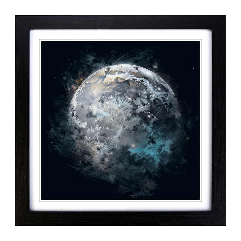 Moon Digital Art No.1 - Framed Print, Black