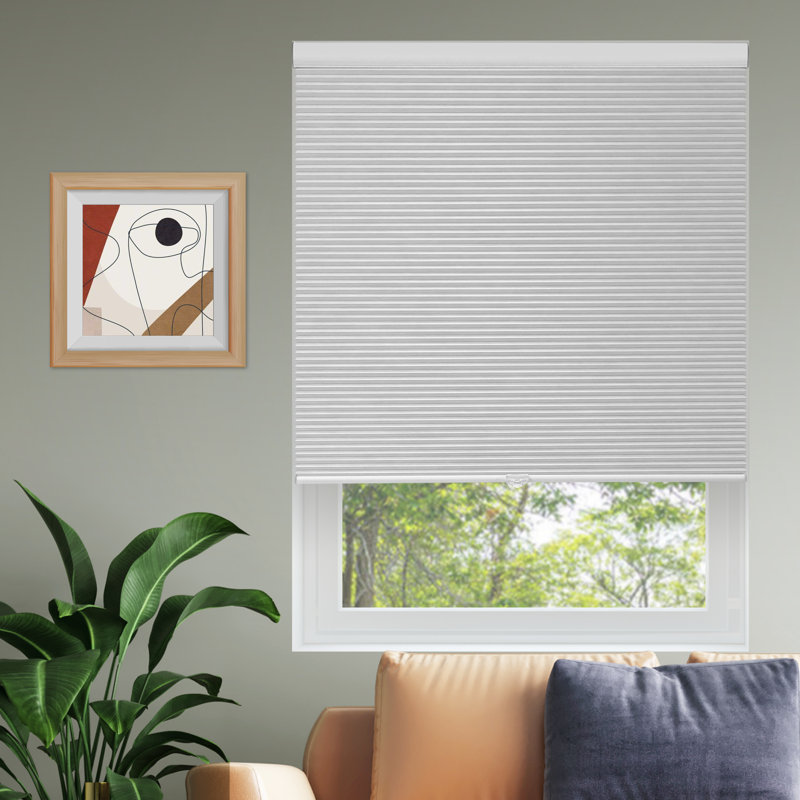 Store alvéolaire sans cordon occultant, L 64 po x l 24 po, Blanc