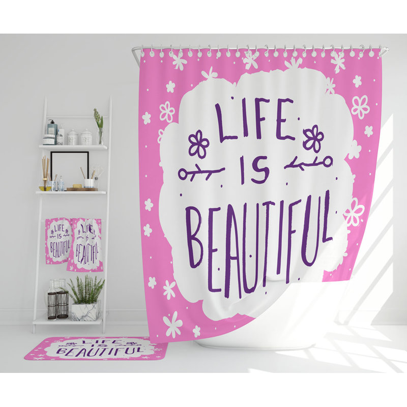 Nenah Polyester Shower Curtain Set