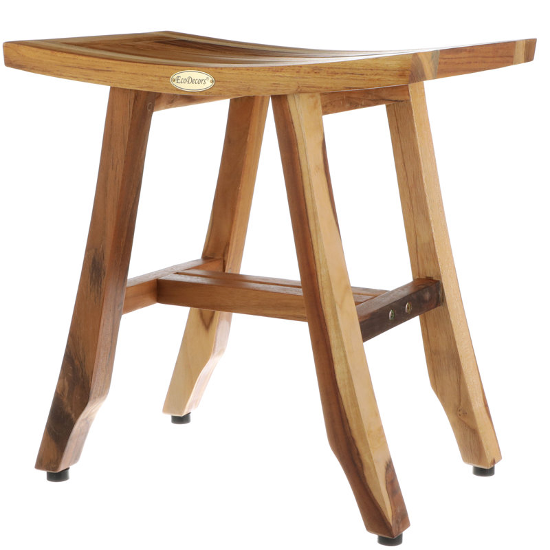 Satori by EcoDecors, Teak Shower Bench, Teak Shower Stool, Teak Stool for Inside Shower, Small Shower Stool, Teak Foot Rest, Teak Shower Bench For Inside Shower, in Earthy Teak