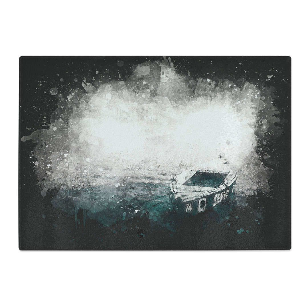 Tempered Glass Boat upon Granges River in India Chopping Board