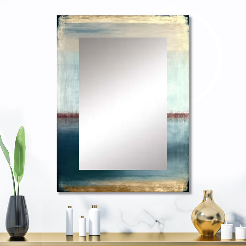 Sacred Geometry In Vintage Color Tones IX - Geometric Large Wall Mirror, Modern Unique Mirror, Printed Metal Art, 32" x 24"