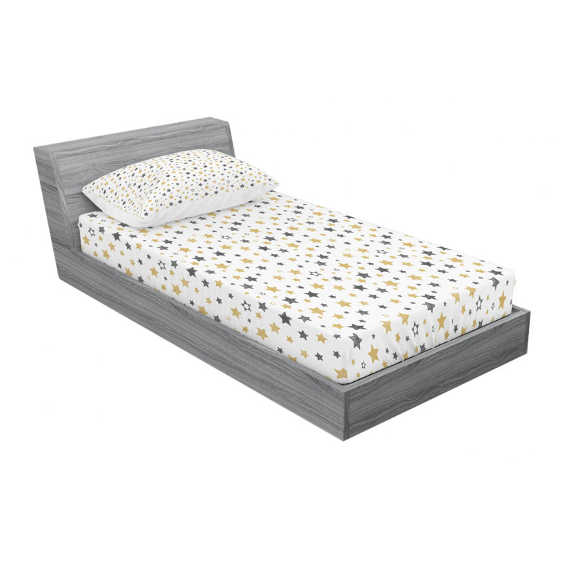 Microfiber Floral Sheet Set, Twin XL Sheet Set with Fitted Sheet, Star Cosmos Galaxy Geometric