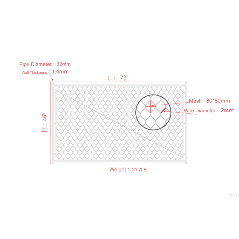 Adjustable Chain Link Walk Gate Kit With Round Corner Frame, Fit-Right