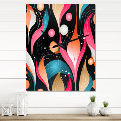 Jasmie - Horloge murale abstraite Mid-Century