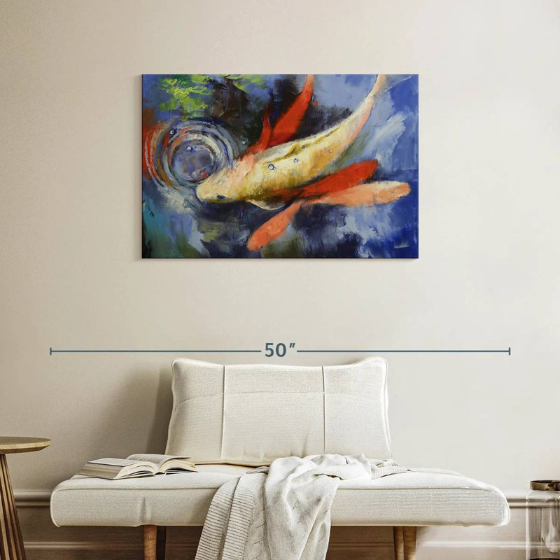 Koi et ondulations de l'eau, H 24 po x l 36 po