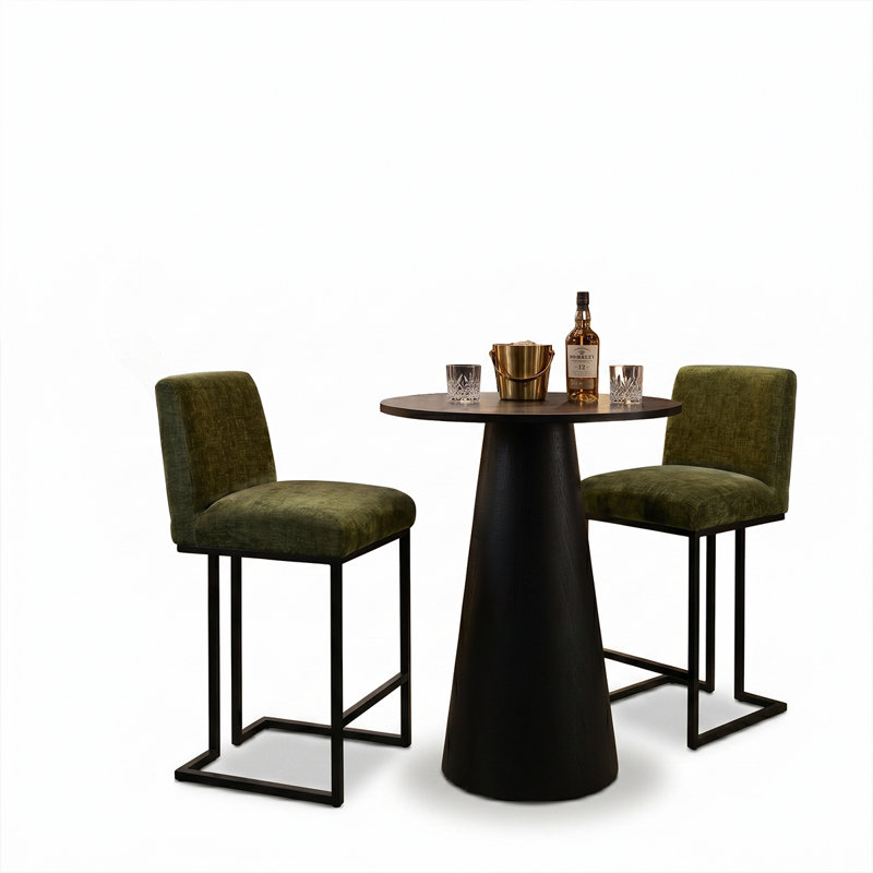 Ensemble de salle à manger moderne à hauteur de comptoir 30 po avec 2 tabourets de comptoir rembourrés Modern, Green