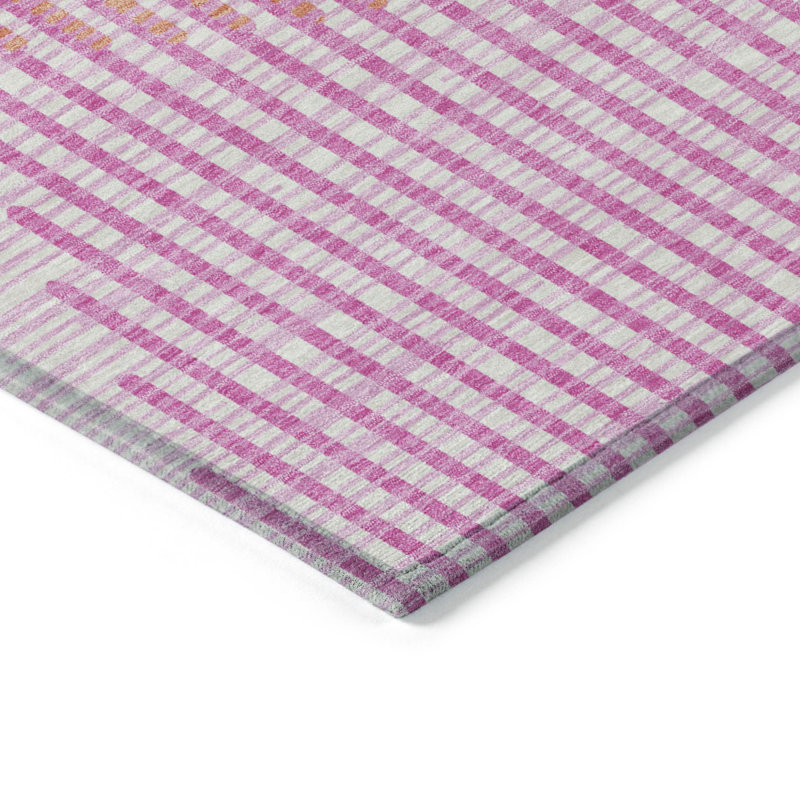 Tapis intérieur lavable à motif géométrique cuivre rose 3 pi x 5 pi