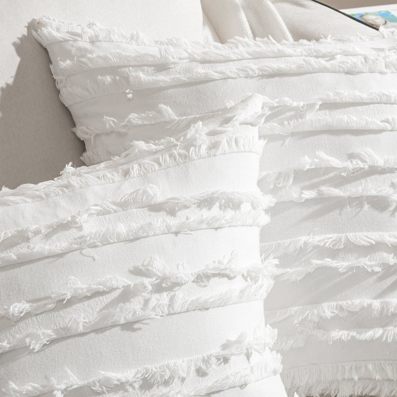 Housse de coussin carrée, H 18 po x l 18 po, Blanc