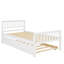 Structure de lit plateforme robuste en bois robuste avec lit gigogne escamotable-622604837