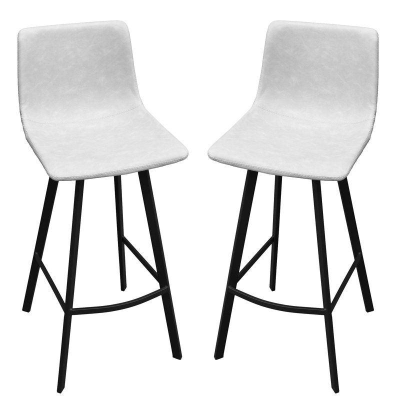 Upholstered Counter Stool, Light Gray