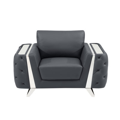 Fauteuil en cuir italien Anissa