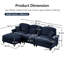Élégant canapé surdimensionné de style Mid-Century à 3 places avec repose-pieds - jupe détachable en chenille 2 en 1 avec pieds fuselés-1834994950