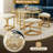 Modern Round Coffee Table Set With 4 Nesting Stools