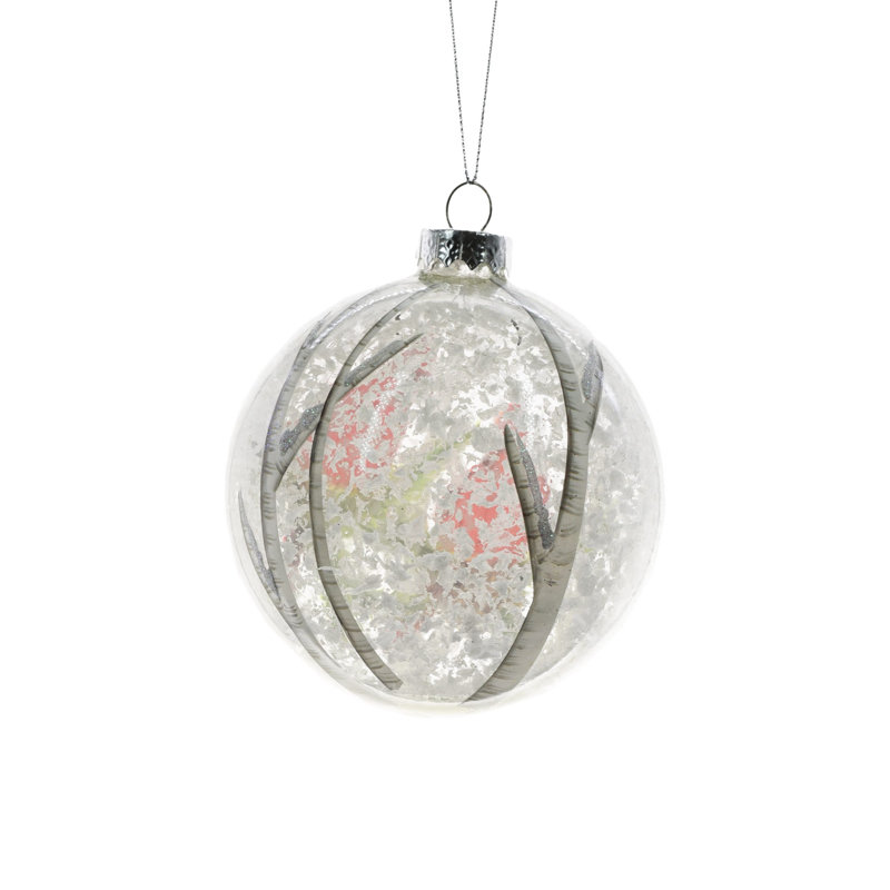 Ornement transparent en forme de boule suspendue (paquet de 2)